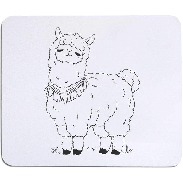 Azeeda 'Cute Llama Standing' Mouse Mat/Desk Pad (MO00037960)