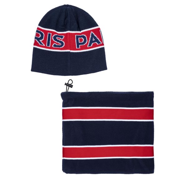 PSG Paris Saint Germain Official Collection Fleece Hat and Neck Warmer Set, blue, Unit size