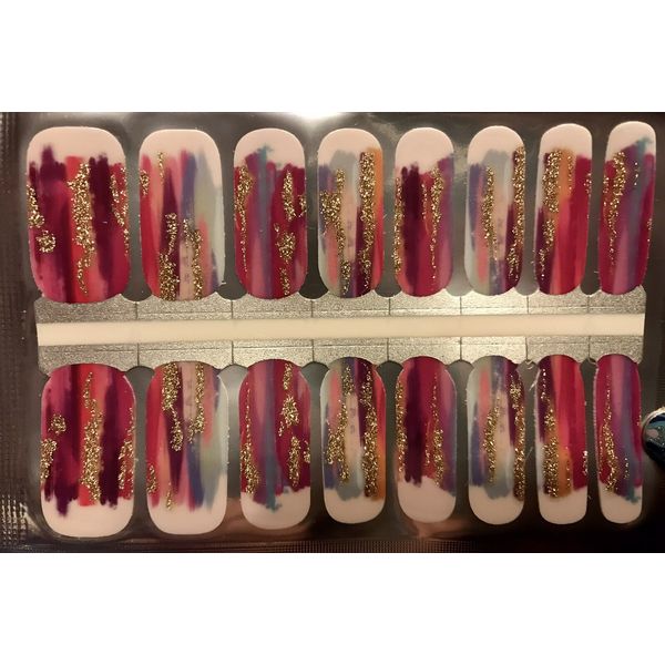Color Nail Polish Strips 16ct. Painted 2. Please Read Description Below.