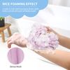 Toplive 2Pcs Bath Shower Loofah Sponge,Long Stretch Back Sponge Exfoliating Back Scrubber for Shower for Women and Men-Pink+Purple