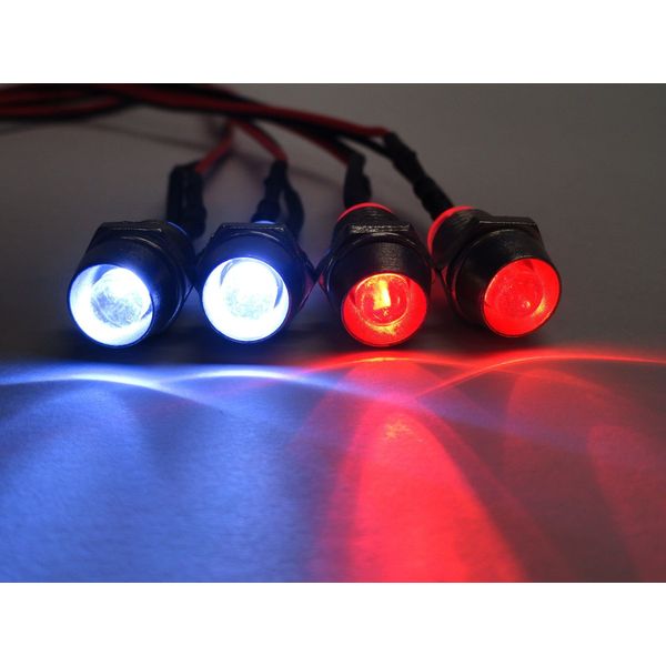 Apex RC Products 4 LED Headlight/Taillight Kit w/Bezels - Universal for 1/10 Scale RC Models 9012