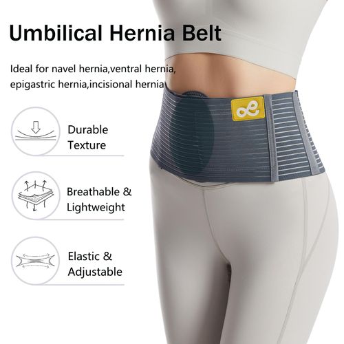 Umbilical Hernia Belt - For Women and Men – Abdominal Hernia Binder for Belly Button Navel Hernia Support, Helps Relieve Pain - S/M