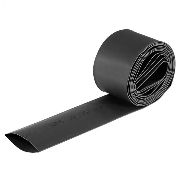 sourcing map Heat Shrink Tubing, 50mm Flat Width 2:1 rate Shrinkable Tube Cable Sleeve 2m - Black