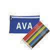 Zip Pencil Case with Pencils personalised with name (Royal Blue)