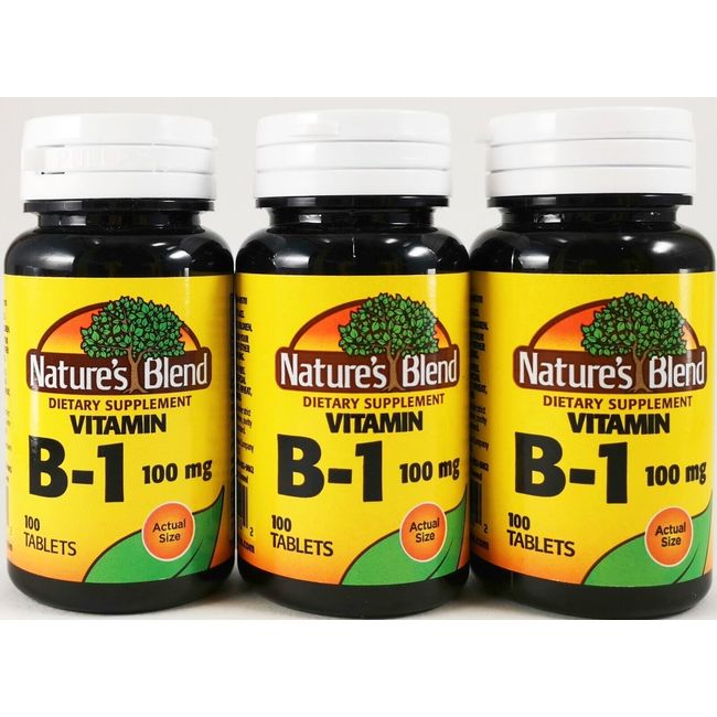 Nature's Blend Vitamin B-1 Supplement 100mg total 300Tablets EXP:03/2025