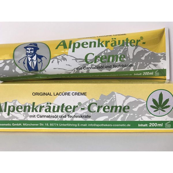 ALPENKRÄUTER Creme Lacure m.Cannabisöl u.Teufelskr 200 Milliliter