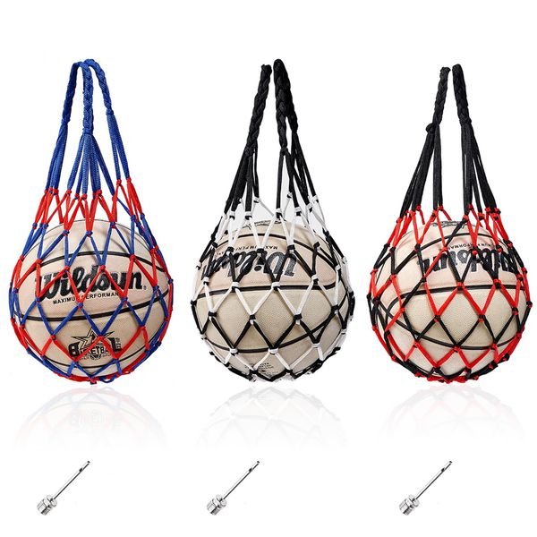 NCOALE 3 Stück Ballnetz Tragbare Sports Fußballnetz Ballsack für Fußball Volleyball Ball Netz Basketball Tasche Ballnetz 1 Ball Hoher Dicke Haltegriffe