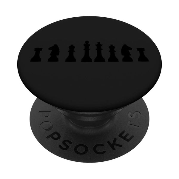 Chess Set, King, Queen, Black Hidden Design Silhouette PopSockets Swappable PopGrip