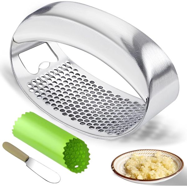 Garlic Press Rocker Heavy Duty Stainless Steel Garlic Mincer Garlic Crusher Garl