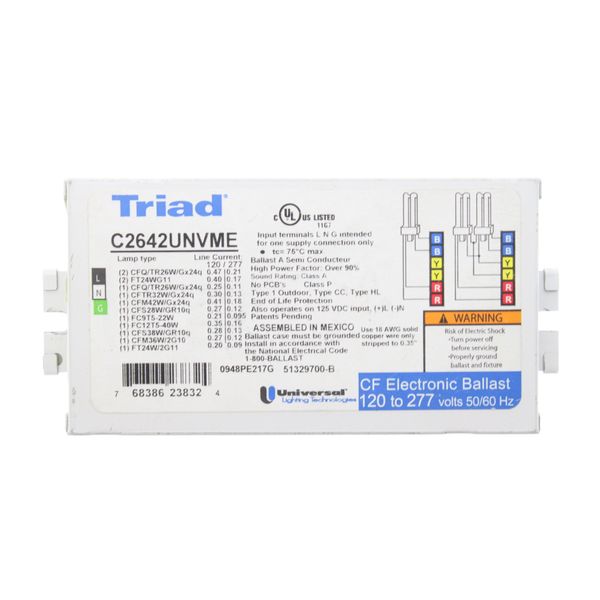 Universal C2642UNVME Triad Compact Fluorescent Electronic Ballast, 2 Lamp CFL