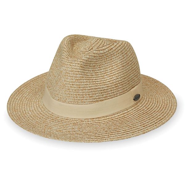 Wallaroo Hat Company Women’s Caroline Fedora (Beige) – UV Sun Protection, Packable, Sun Hat, Adjustable, Travel-Friendly, Medium Size – Summer Beach Hat, Festival Hat and Everyday Sun Protection