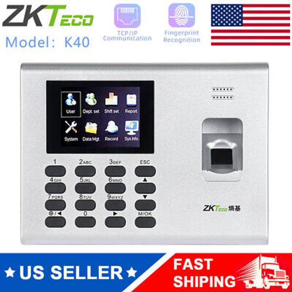 ZKteco K40 TCP/IP Biometric Fingerprint Time Attendance System Built in Battery