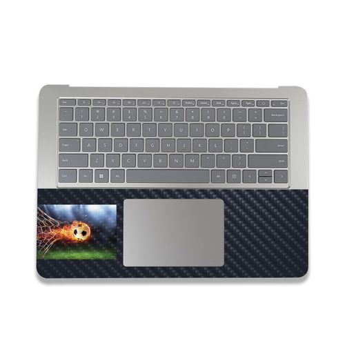 MightySkins Carbon Fiber Skin Compatible with Microsoft Surface Laptop Studio 2 (2023) Full Wrap Kit - Flaming Soccer Ball | Protective, Durable Textured Carbon Fiber Finish | Made in The USA