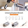 Flexible Drill Bit Extension Set & Universal Socket Tool, Bendable Drill Bit Extension, 3pcs Drill Bit Holder, 1/4 3/8 1/2" Universal Socket Adapter Set, 105° Right Angle Drill, Screwdriver Bit Kit