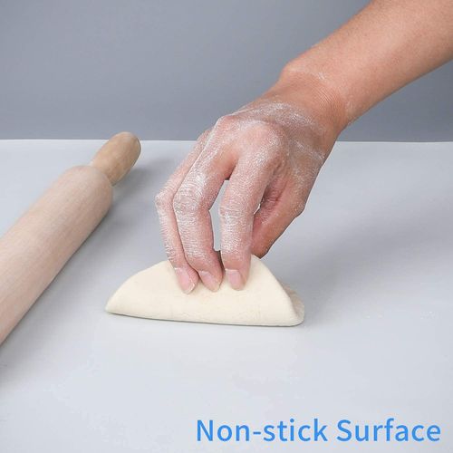 LONGFITE Silicone Baking Mat, Multipurpose Nonstick Pastry Mat, Heat Resistant Nonskid Table Mat Countertop Protector 16 x 20 Inch (Grey)