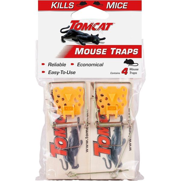 Tomcat Mouse Traps (Wooden), 4 Traps