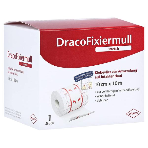 Draco Fixiermull stretch hypoallergen Klebevlies 10cm x 10m,