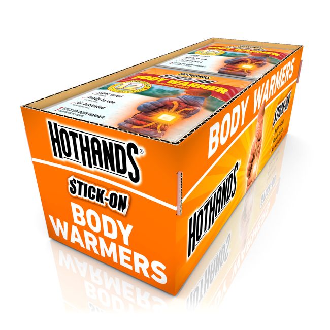 HotHands Body Warmers With Adhesive - Long Lasting Safe Natural Odorless Air Activated Warmers - Up to 12 Hours of Heat - 40 Individual Warmers