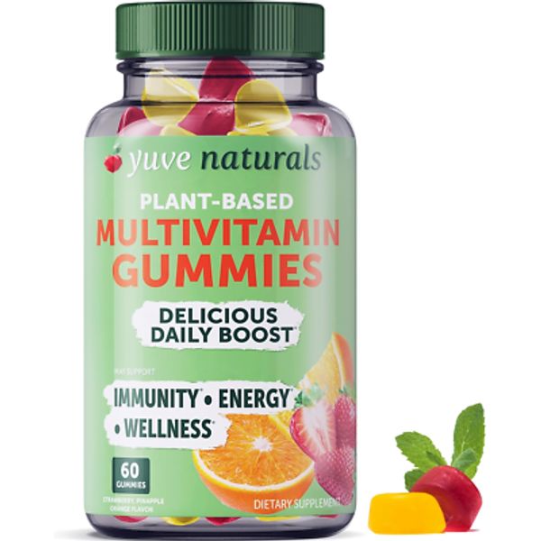 Yuve Vegan Multivitamin Gummies for Men and Women - Daily Energy, Strength 60 ct