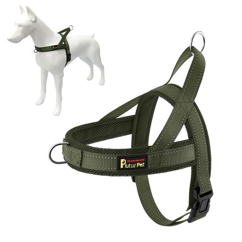 Plutus Pet No Pull Dog Harness with Breathable Mesh Padded, Adjustable Reflective Escape Proof Dog Harness, Quick Fit Dog Vest Harness for Small Medium Large Dogs(M, Ranger Green)