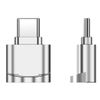 SD Card Reader, TF Card Reader, Micro SD SDHC Adapter, USB Type C to SDXC SDHC External Memory Card Reader with USB C Micro OTG to USB 3.1 Adapter for Laptops (Silver)