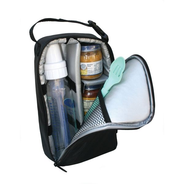 J.L. Childress Pack 'N Protect Cooler - Insulated Bag for Glass Baby Bottles & Food Containers - Dividers & Shelves - Insulated & Leak Proof Bottle Bag - Breastmilk Cooler Bag for Travel - Black