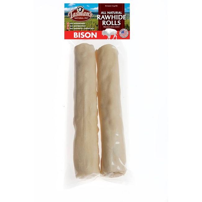 Tasman's Natural Pet All-Natural Buffalo Rawhide Rolls -2 Large Rolls