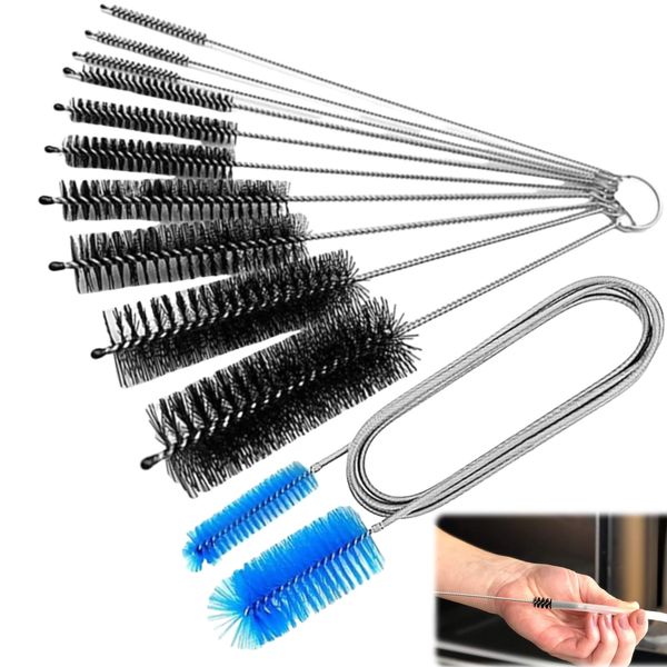 ZDL Schlauchbürste,11pcs Reinigungsset Bürste,Pfeifenreiniger Bürste,Flexible Reinigungsbürste Doppelkopf,Doppelseitige Schlauchbürste aus Edelstahl,für Verschiedene Flaschen, Ausguss,Aquarium