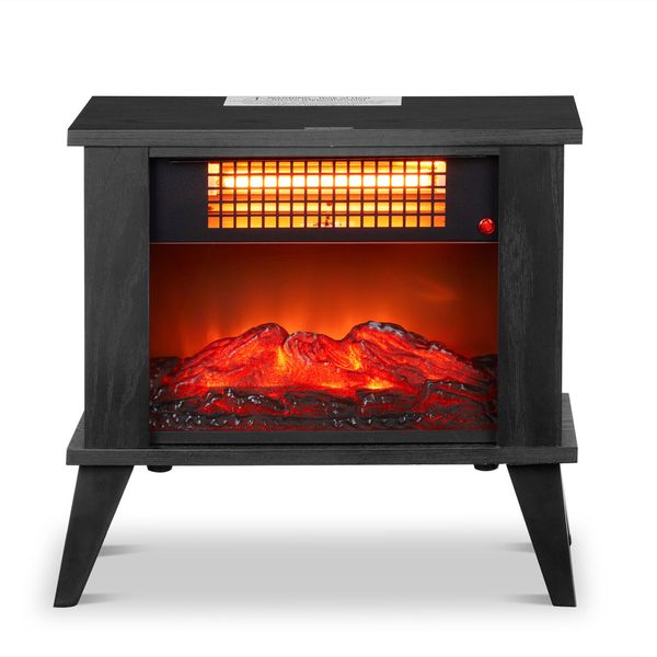 ZOKOP 15" Portable Wooden Fireplace Living Room Warmer Electric Fireplace Heater