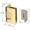 Unlacquered Brass Vienna 044 Series Wall Mount Offset Back Plate Hinge