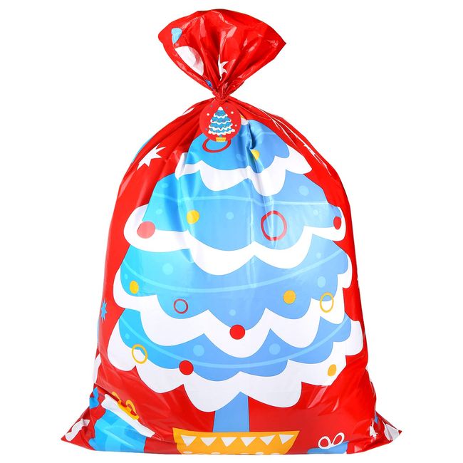 LOKIPA Christmas Wrapping Bag, Plastic Bag, Extra Large, Christmas Decoration, Super Big Packaging, 56.9 x 36.2 inches (142 x 92 cm), 1 Piece Christmas Tree