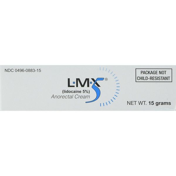 LMX5 Lidocaine Pain Relief Cream, 15g Tube – Topical, Fast Acting, Long Lasting use for Cuts, Scraps, Sunburn, Bites