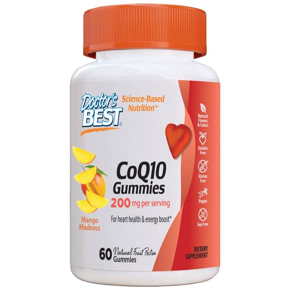 Doctor&#39;s Best CoQ10 200mg Mango Madness Gummies Gluten Free Vegan