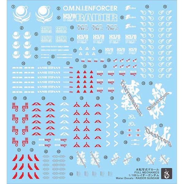 FM 1/100 Raider Gundam Water Transfer Decal