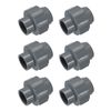 sourcing map 6 Pcs 3/4" Union PVC Coupling Pipe Fitting (Socket x Socket) PVC Slip Union Coupling Adapter Schedule 40, EPDM O-Ring, Grey