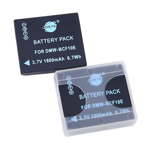DSTE Replacement for 2X DMW-BCF10 DMW-BCF10E Battery + Rapid Dual Charger with Micro USB Cable Compatible Panasonic Lumix DMC-F2 FT3 FT4 FX68 FX700 FX75 TS2 TS3 F3 FH1 FH20 FH22 FH3 Camera