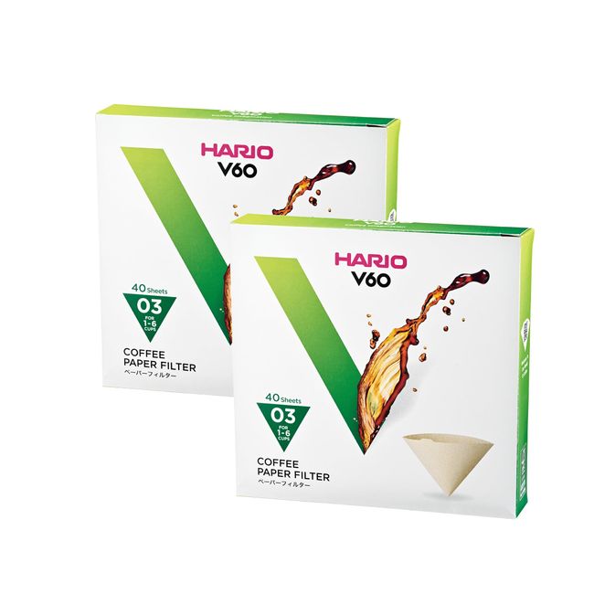 hario V60 Paper Filter 03 W 40 Count Set of 2