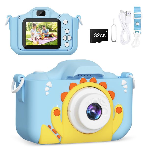 Alotwan Kids Camera for Boys Girls 3-8 Year Old Birthday Gift, Toys for Toddler Travel Trips, 1080P HD Selfie Digital Video Camera, Electronic Kids Toys Multi-Functions, MP3 Player, Educational Games