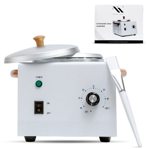 Nova Wax Pot Warmer Professional for hair removal, 1lb Hard Wax Capacity (120volt US plug) - Esthetician Supplies for Salon.