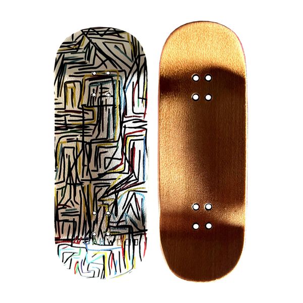 NOAHWOOD Handmade Fingerboard Deck 97.5x35mm 5-Layer Color maple Pro concave Creative Design Mini Skateboard (Line)