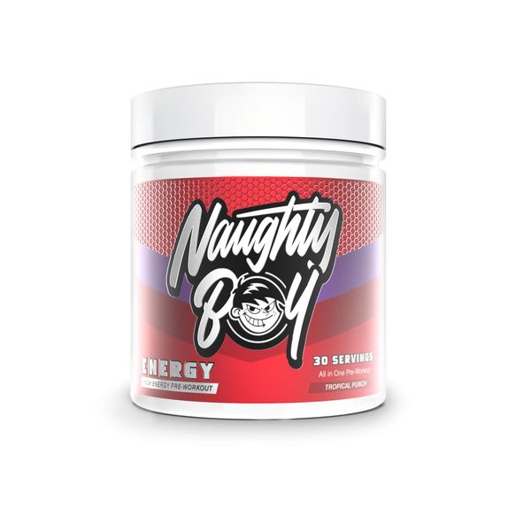 Naughty Boy High Energy Pre Workout Powder with Beta Alanine, Citrulline & Caffeine Supplements for Men & Women Clinically dosed Energy Drink- 390g/30 Servings (Tropical Punch)