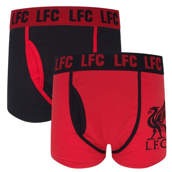 Liverpool FC Official Football Gift Mens 2 Pack Boxer Shorts Red Medium