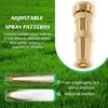12380 Brass Adjustable Hose Nozzle for Patios Gutters Multiple Spray Pattern