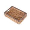 Red Hamper WH022/1 Small Shallow Rectangular Water Hyacinth With Grey Rope Border Storage Basket