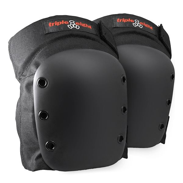 Triple Eight Street Knee Pads for Skateboarding with Adjustable Straps (1 Pair), Black, Medium