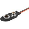 Opitec 1 x 9V Block Battery Holder, Black - Loose Cable Ends