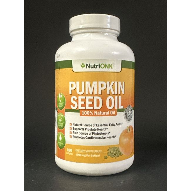 Pumpkin Seed Oil - 1000MG - 180 Softgels - Natural Pumpkin Seed Oil Exp 12/24