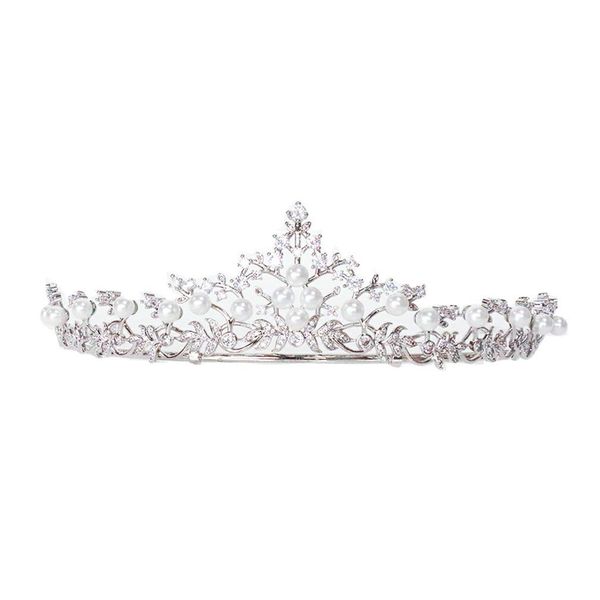 Tiara Wedding Gold Plated CZ Cubic Zirconia Stone Crown Tiara Silver Tiara Wedding Crown Head Dress ft9250plsr