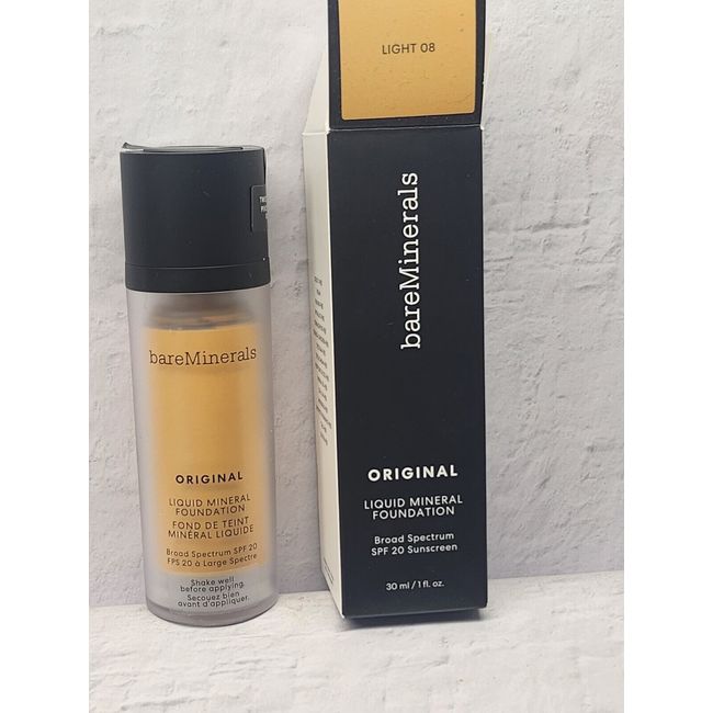 bareMinerals Original Liquid Mineral Foundation  SPF 20 Light 08- Exp 02/23- New