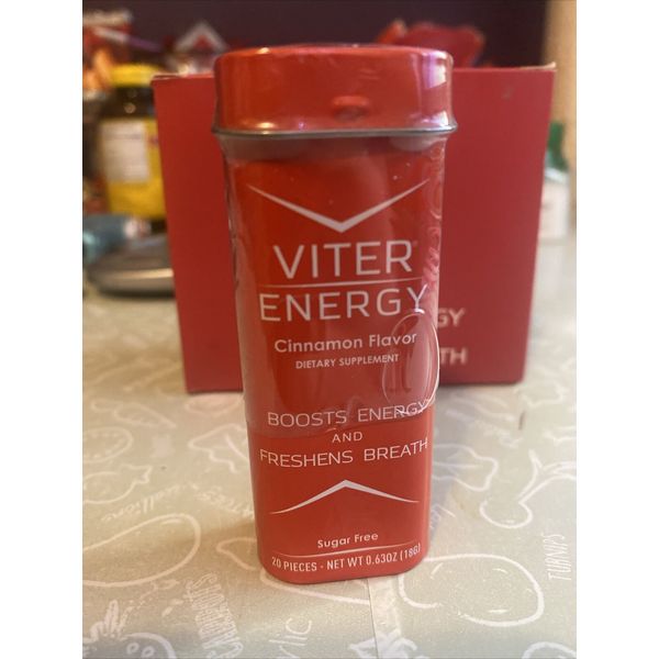 Viter Energy Caffeinated Mints; Cinnamon Flavor, 20 Pieces in Each 18 Gram Tin